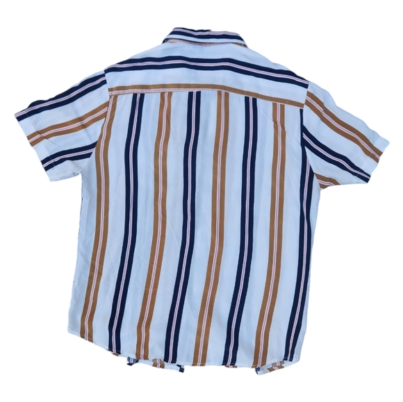 Denim & Flower Ricky Singh Button Up Vertical Stripe Shirt Medium - Picture 2 of 6